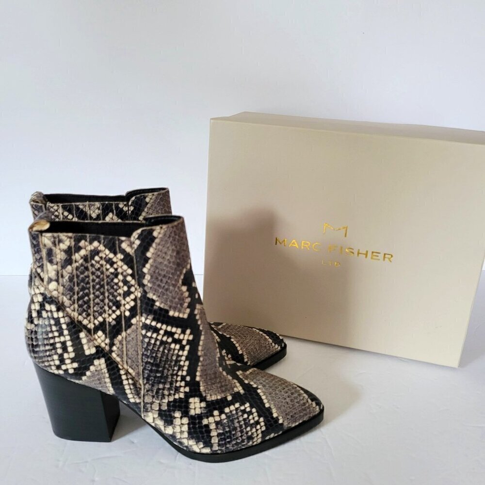 March Fisher Reptile print chunky heel Chelsea boots Women Size 6